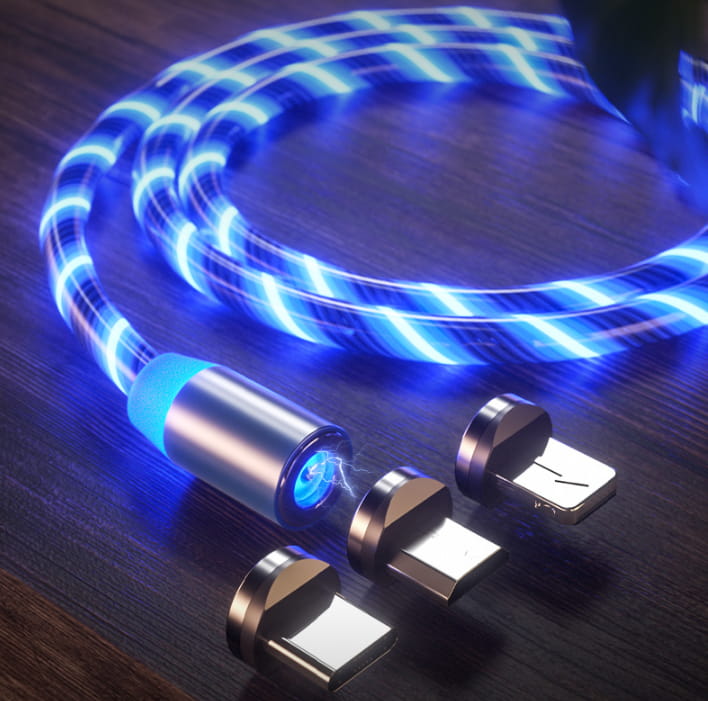 LED Flowing Magnetic Charging Cable